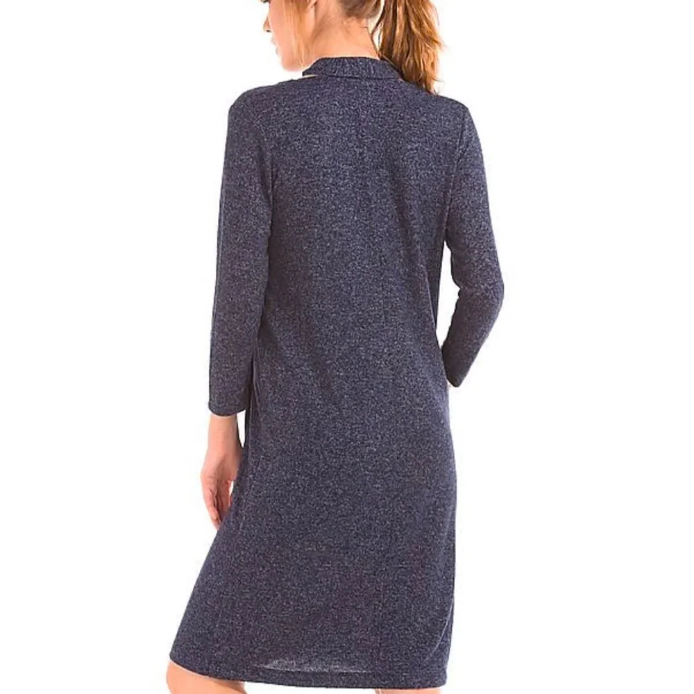 Elegant Navy Blue Women's Dress - Picture 3 of 5